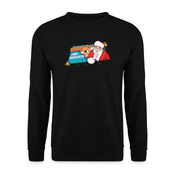 Süßes Rentier Weihnachtsgeschenk Weihnachtsmann - Unisex Pullover - Schwarz - Vorne - Alina (178cm) & Michal (187cm)