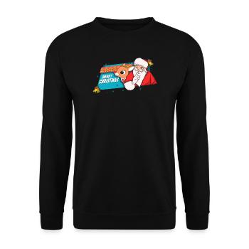 Reindeer Christmas present Merry Christmas - Unisex Sweatshirt - black - Front - Alina (178cm) & Michal (187cm)