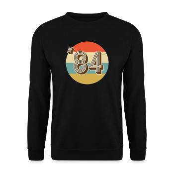 1984 Vintage Jahrgang - Unisex Pullover - Schwarz - Vorne - Alina (178cm) & Michal (187cm)