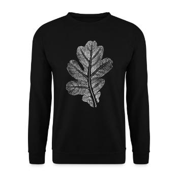 Eichenblatt Original Druck / Blatt Eiche - Unisex Pullover - Schwarz - Vorne - Alina (178cm) & Michal (187cm)