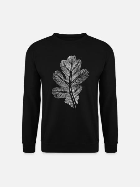 Eichenblatt Original Druck / Blatt Eiche - Unisex Pullover - Schwarz