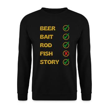 FUNNY FISHING WITHOUT FISH - Unisex Sweatshirt - black - Front - Alina (178cm) & Michal (187cm)