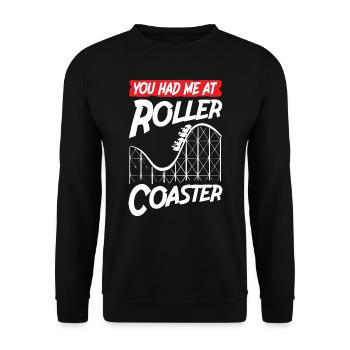 You Had Me At Roller Coaster - Unisex Pullover - Schwarz - Vorne - Alina (178cm) & Michal (187cm)