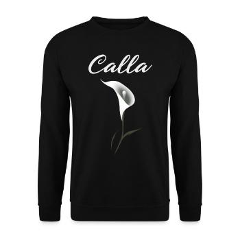 Florist Zantedschia Calla Pflanze Zimmercalla - Unisex Pullover - Schwarz - Vorne - Alina (178cm) & Michal (187cm)