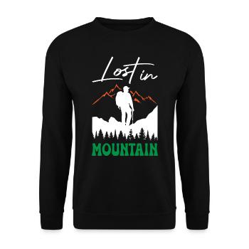 Perdu dans la randonnée en montagne - Sweat-shirt Unisexe - noir - Devant - Alina (178cm) & Michal (187cm)