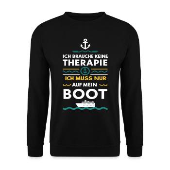Ich Muss Nur Auf Mein Boot für einen - Unisex Pullover - Schwarz - Vorne - Alina (178cm) & Michal (187cm)