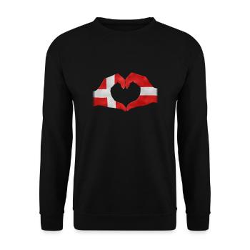 Touchez coeur Danemark drapeau 010 modèles ronds - Sweat-shirt Unisexe - noir - Devant - Alina (178cm) & Michal (187cm)