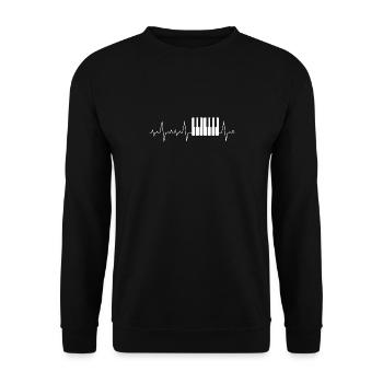 Heart beat heart rate heart line gift piano - Unisex Sweatshirt - black - Front - Alina (178cm) & Michal (187cm)