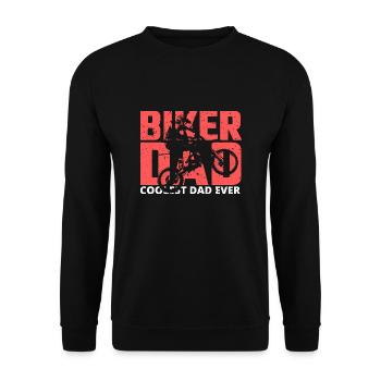 Biker papa moto pilote Cooler papa père Rockt - Sweat-shirt Unisexe - noir - Devant - Alina (178cm) & Michal (187cm)
