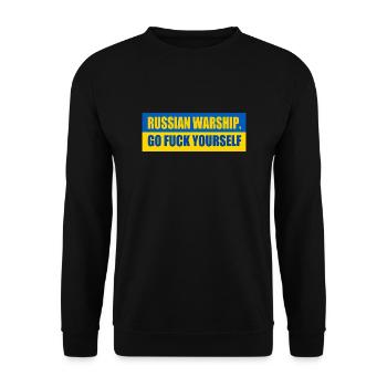 russian warship go f yourself - Unisex Pullover - Schwarz - Vorne - Alina (178cm) & Michal (187cm)
