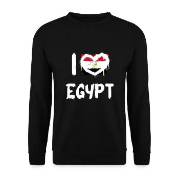 I love Egypt / Ich Liebe Ägypten Land Länder - Unisex Pullover - Schwarz - Vorne - Alina (178cm) & Michal (187cm)
