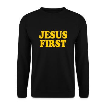 Jesus first - Sweat-shirt Unisexe - noir - Devant - Alina (178cm) & Michal (187cm)