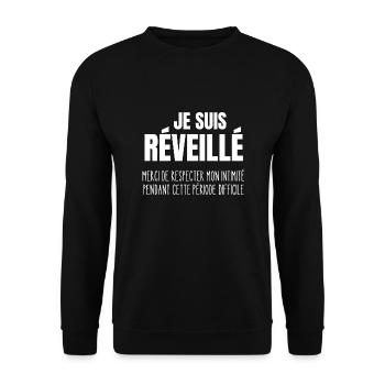 je suis réveillé - Sweat-shirt Unisexe - noir - Devant - Alina (178cm) & Michal (187cm)