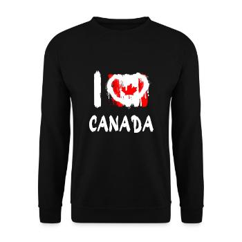I love Canada / I love Canada Country Countries - Unisex Sweatshirt - black - Front - Alina (178cm) & Michal (187cm)