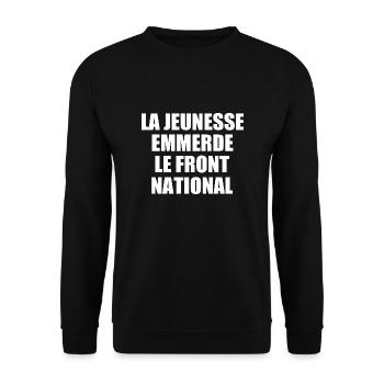 la jeunesse emmerde front national - Sweat-shirt Unisexe - noir - Devant - Alina (178cm) & Michal (187cm)