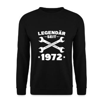 Kfz Mechaniker 50. Geburtstag Geschenkidee - Unisex Pullover - Schwarz - Vorne - Alina (178cm) & Michal (187cm)