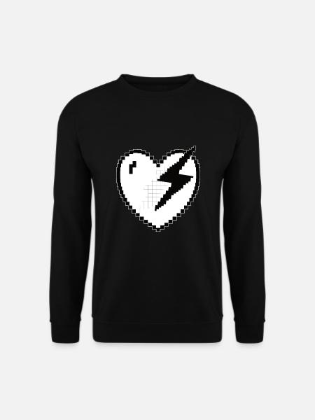 Heart Flash Pixel Gamer Gift - Unisex Sweatshirt - black