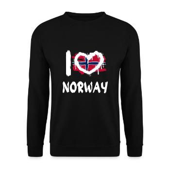 I love Norway / I love Norway Country Countries - Unisex Sweatshirt - black - Front - Alina (178cm) & Michal (187cm)