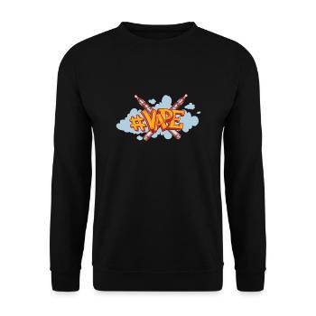 Vaper with smoke - Unisex Sweatshirt - black - Front - Alina (178cm) & Michal (187cm)