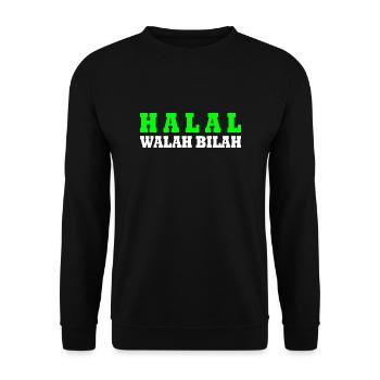 Halal - Unisex Pullover - Schwarz - Vorne - Alina (178cm) & Michal (187cm)