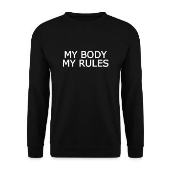 My body my rules - Unisex Sweatshirt - black - Front - Alina (178cm) & Michal (187cm)