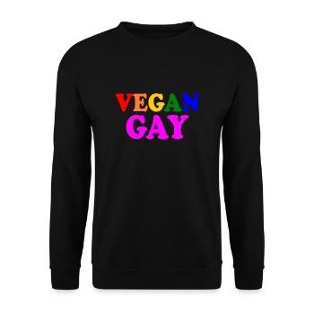 Vegan gay - Unisex Sweatshirt - black - Front - Alina (178cm) & Michal (187cm)