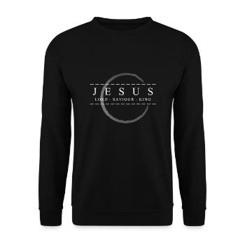 Jésus-Christ, Bible, Verse biblique, Chrétien, foi - Sweat-shirt Unisexe - noir - Devant - Alina (178cm) & Michal (187cm)