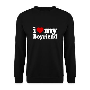 I love my boyfriend - Unisex Sweatshirt - black - Front - Alina (178cm) & Michal (187cm)
