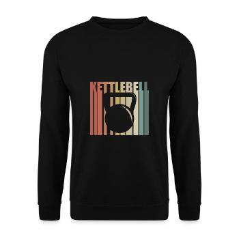 Geschenk Fitness GYM Shirt Bodybuilding Kettlebell - Unisex Pullover - Schwarz - Vorne - Alina (178cm) & Michal (187cm)