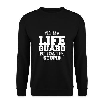 Lifeguard Shirt Lifeguard Gift - Unisex Sweatshirt - black - Front - Alina (178cm) & Michal (187cm)