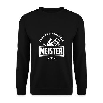Schornsteinfeger Shirt Kaminkehrer Meister - Unisex Pullover - Schwarz - Vorne - Alina (178cm) & Michal (187cm)