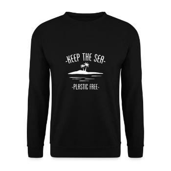 Keep The Sea Plastic Free Environmental Protection Shirt - Unisex Sweatshirt - black - Front - Alina (178cm) & Michal (187cm)