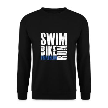T-shirt Triathlon Swim Bike Run - Sweat-shirt Unisexe - noir - Devant - Alina (178cm) & Michal (187cm)