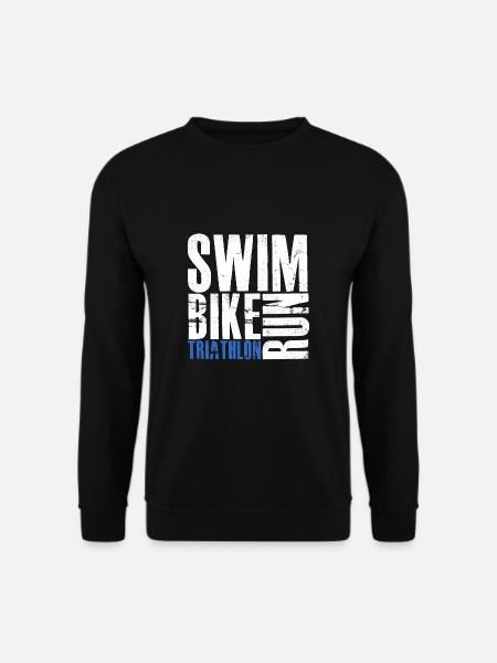 Triathlon Swim Bike Run T-Shirt Geschenk - Unisex Pullover - Schwarz