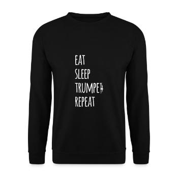 Mangez Sommeil Trompette Répétez Trompette Cadeau T-shirt - Sweat-shirt Unisexe - noir - Devant - Alina (178cm) & Michal (187cm)