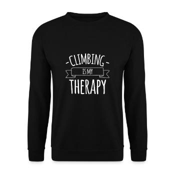 Climbing Is My Therapy Climber Boulderer Shirt - Unisex Sweatshirt - black - Front - Alina (178cm) & Michal (187cm)