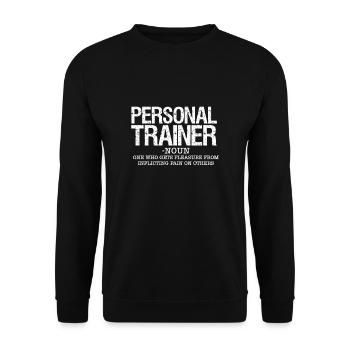 Personal Trainer Fitness Training Definition Shirt - Unisex Sweatshirt - black - Front - Alina (178cm) & Michal (187cm)