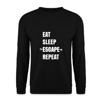 Chemise d'équipe Eat Sleep Scape Repeat Escape Room - Sweat-shirt Unisexe - noir - Devant - Alina (178cm) & Michal (187cm)