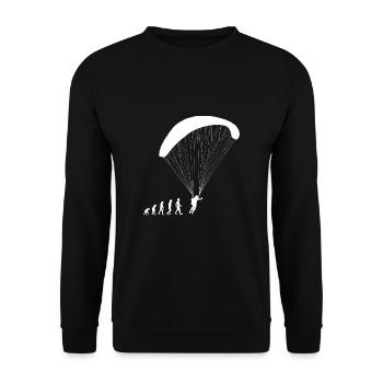 Evolution Fallschirmspringer Shirt Geschenk Sky - Unisex Pullover - Schwarz - Vorne - Alina (178cm) & Michal (187cm)