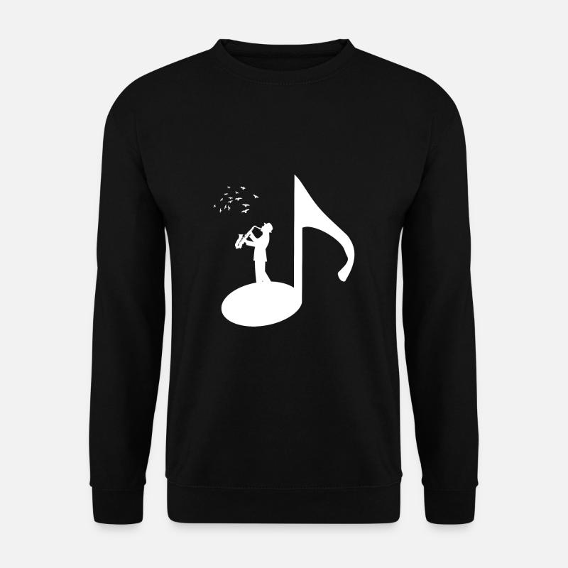 Saxophon Spieler T-Shirt Geschenk Saxophone Note - Unisex Pullover - Schwarz