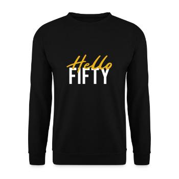 Bonjour cinquante 50e anniversaire 1970 T-shirt - Sweat-shirt Unisexe - noir - Devant - Alina (178cm) & Michal (187cm)