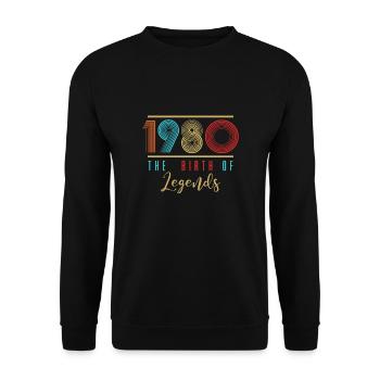 1980 The Birth Of Legends 40th birthday shirt - Unisex Sweatshirt - black - Front - Alina (178cm) & Michal (187cm)