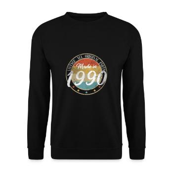 Cadeau de chemise Vintage Made In 1990 30e anniversaire - Sweat-shirt Unisexe - noir - Devant - Alina (178cm) & Michal (187cm)