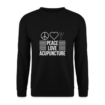 Peace Love Acupuncture Acupuncture - Sweat-shirt Unisexe - noir - Devant - Alina (178cm) & Michal (187cm)
