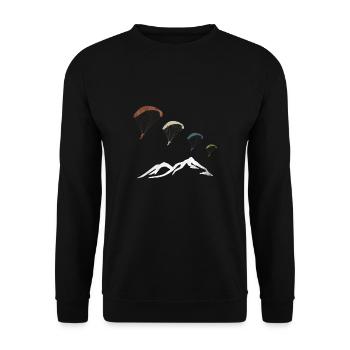 Berg Mountain Paraglider Vintage Retro - Sweat-shirt Unisexe - noir - Devant - Alina (178cm) & Michal (187cm)