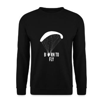 Cadeau de paramoteur Born To Fly - Sweat-shirt Unisexe - noir - Devant - Alina (178cm) & Michal (187cm)