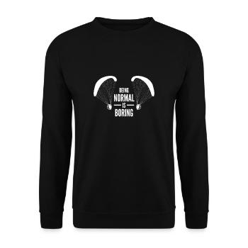 Being Normal Is Boring Motorschirm - Unisex Pullover - Schwarz - Vorne - Alina (178cm) & Michal (187cm)