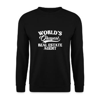 World´s Okayest Real Estate Agent Realtor - Unisex Sweatshirt - black - Front - Alina (178cm) & Michal (187cm)
