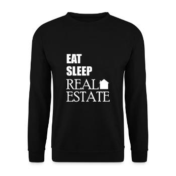Manger dormir courtier immobilier cadeau immobilier - Sweat-shirt Unisexe - noir - Devant - Alina (178cm) & Michal (187cm)
