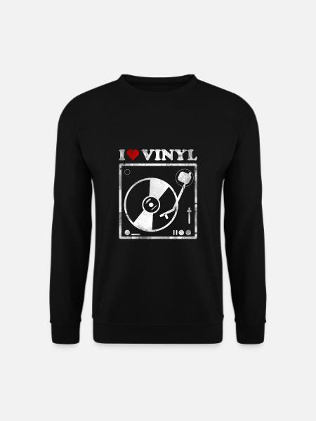 I Love Vinyl T-Shirt Vinyl Player - Unisex Sweatshirt - black